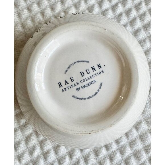 New Rae Dunn Ceramic WAKE UP Large Letter Font Pedestal Footed Cereal Bowl - Picture 4 of 4